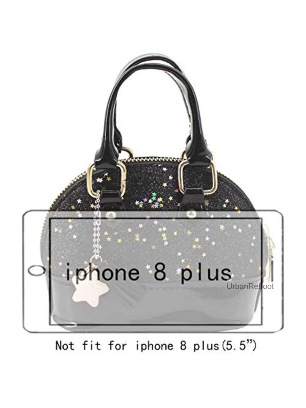 Girls Sequin Patent Leather Mini Dome Satchel Purse Top Handle Crossbody Bag